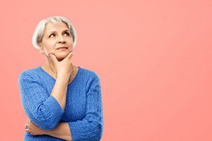 Lady thinks something over