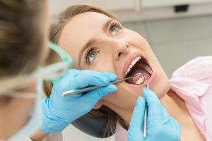 Woman receiving dental care