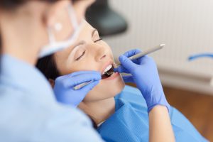 female dental patient asleep