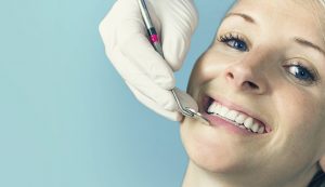 woman smiling happy dental visit